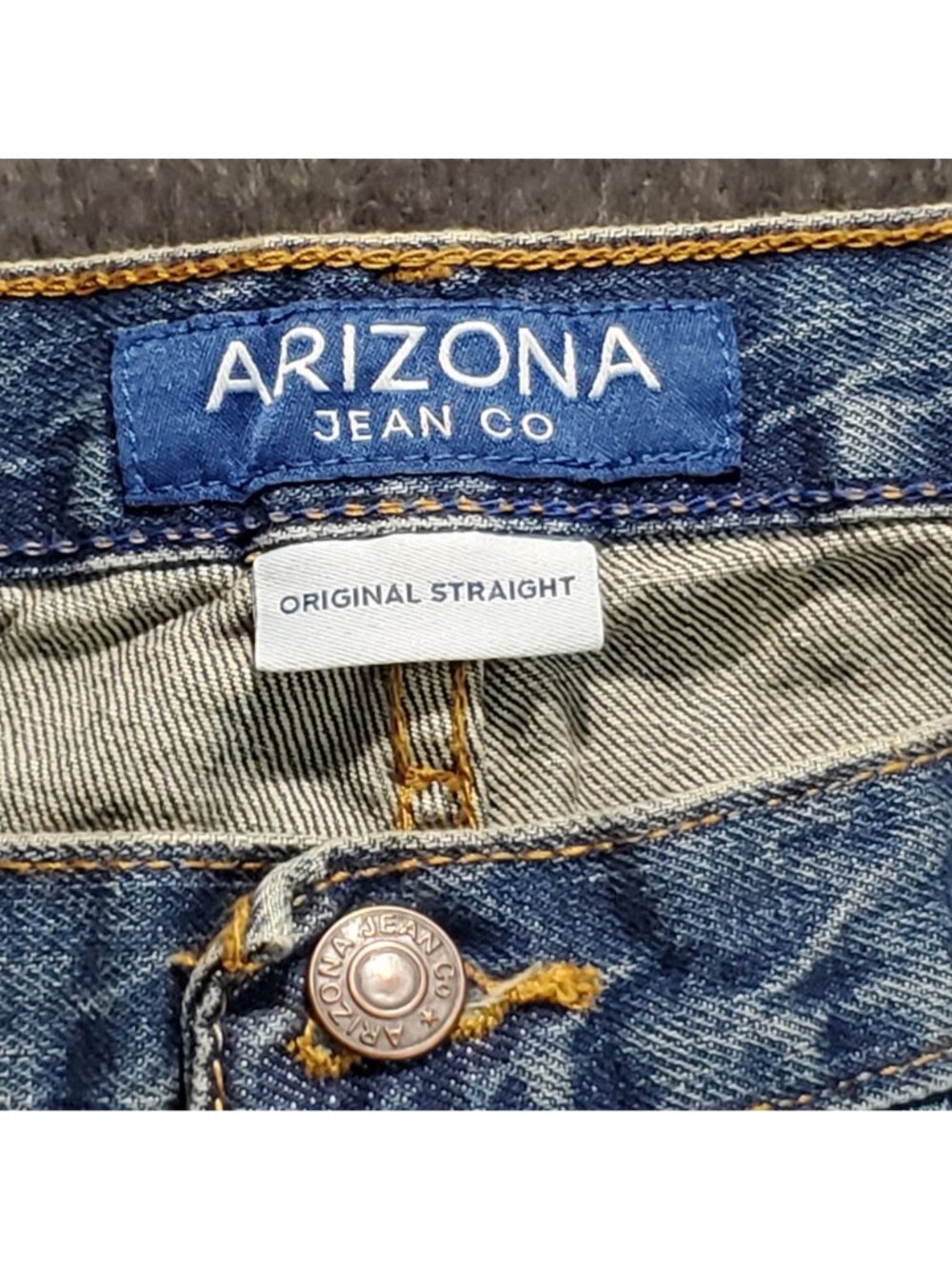 Arizona Jean Co. Mens Original Straight Jeans Medium Stone 42X36 Straight Leg - Picture 6 of 12